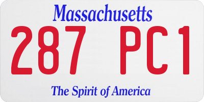 MA license plate 287PC1