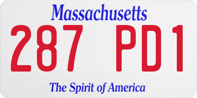 MA license plate 287PD1