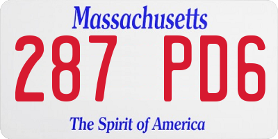 MA license plate 287PD6