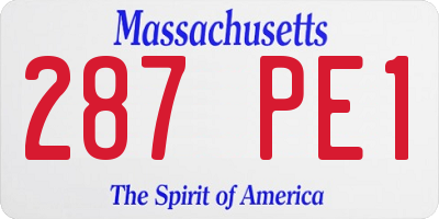 MA license plate 287PE1