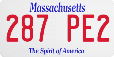 MA license plate 287PE2