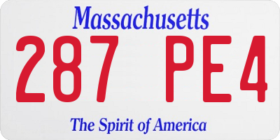 MA license plate 287PE4