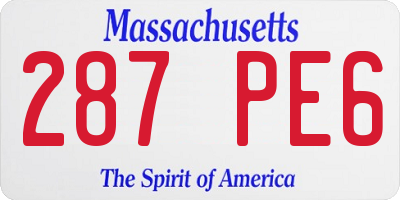 MA license plate 287PE6