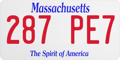 MA license plate 287PE7
