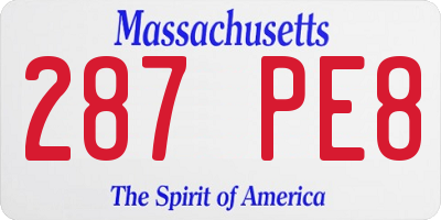 MA license plate 287PE8
