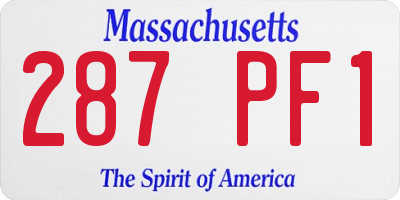 MA license plate 287PF1