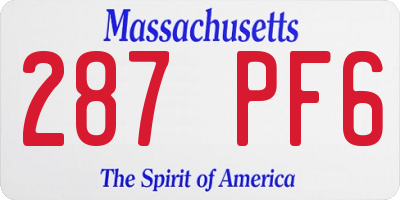 MA license plate 287PF6