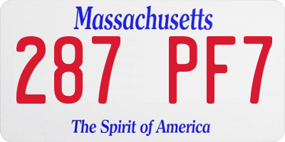 MA license plate 287PF7