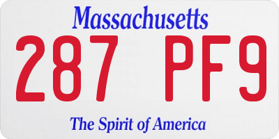 MA license plate 287PF9