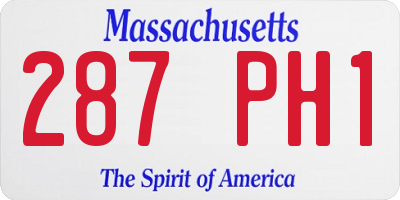 MA license plate 287PH1