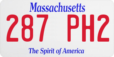 MA license plate 287PH2