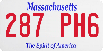 MA license plate 287PH6