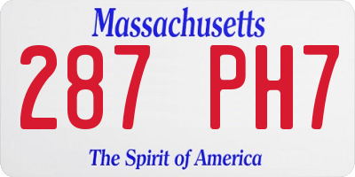 MA license plate 287PH7