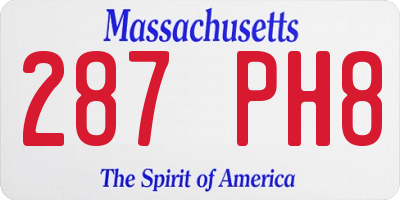 MA license plate 287PH8