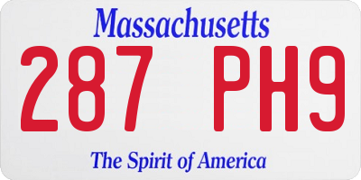MA license plate 287PH9