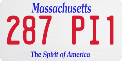 MA license plate 287PI1