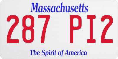 MA license plate 287PI2