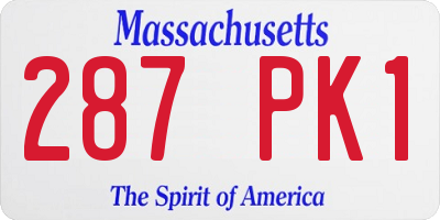 MA license plate 287PK1