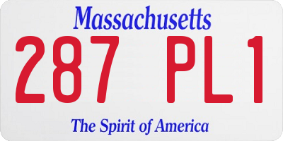 MA license plate 287PL1