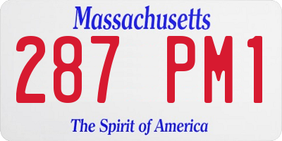 MA license plate 287PM1