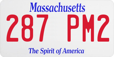 MA license plate 287PM2