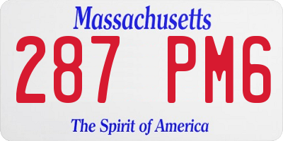 MA license plate 287PM6