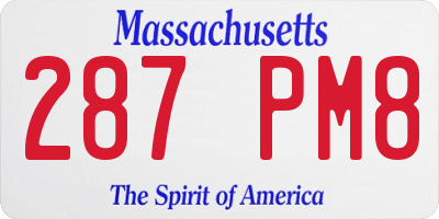 MA license plate 287PM8