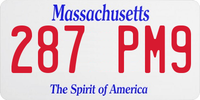 MA license plate 287PM9