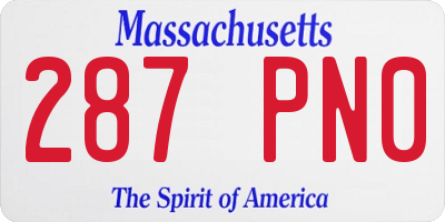 MA license plate 287PN0