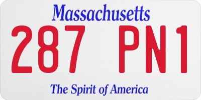 MA license plate 287PN1