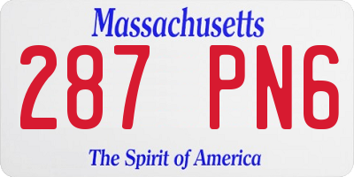 MA license plate 287PN6