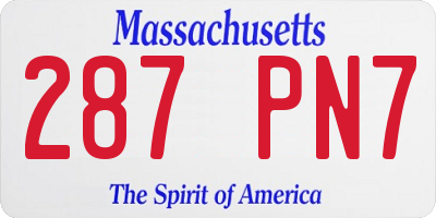 MA license plate 287PN7