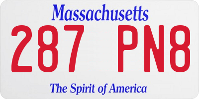 MA license plate 287PN8