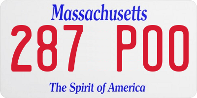 MA license plate 287PO0