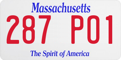 MA license plate 287PO1