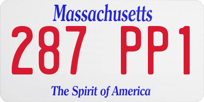 MA license plate 287PP1