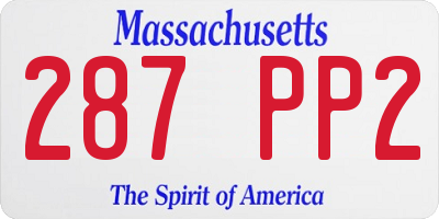 MA license plate 287PP2