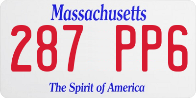 MA license plate 287PP6