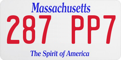 MA license plate 287PP7