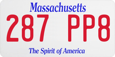 MA license plate 287PP8