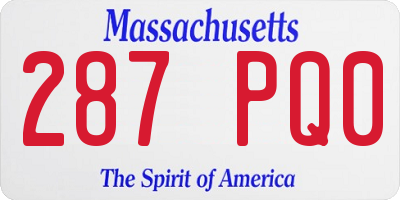 MA license plate 287PQ0