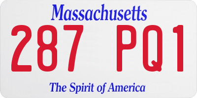 MA license plate 287PQ1