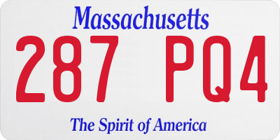 MA license plate 287PQ4