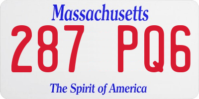 MA license plate 287PQ6