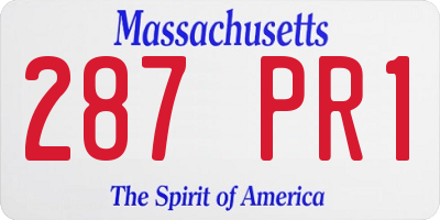 MA license plate 287PR1