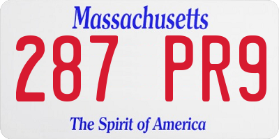 MA license plate 287PR9
