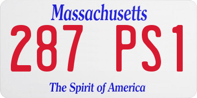 MA license plate 287PS1