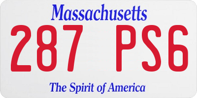 MA license plate 287PS6