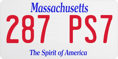 MA license plate 287PS7