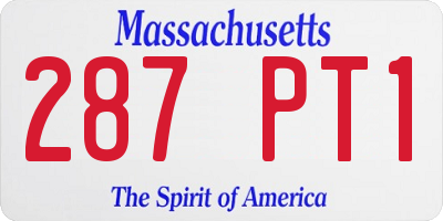 MA license plate 287PT1